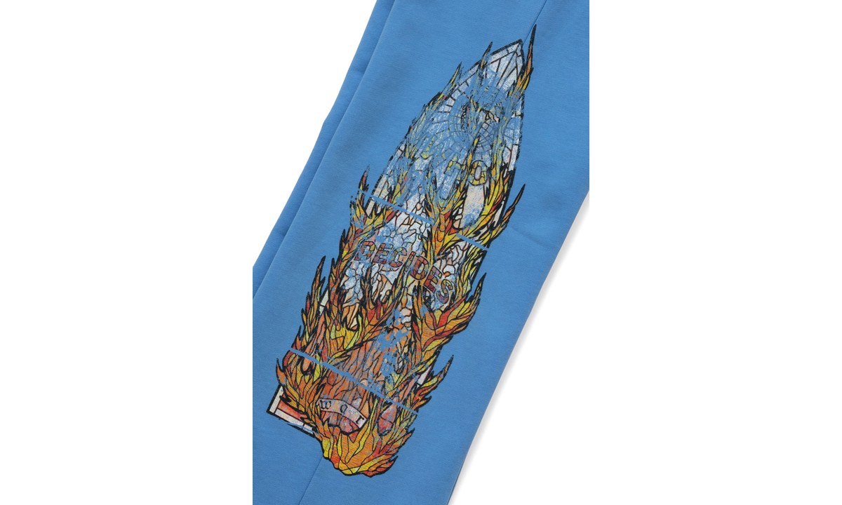 Faded Flame Glass Sweatpants "Blue" U6DV11GX