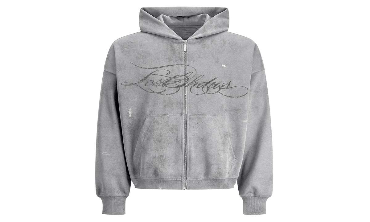 Distressed Script Hoodie "Grey" LST 21 22712 GREY