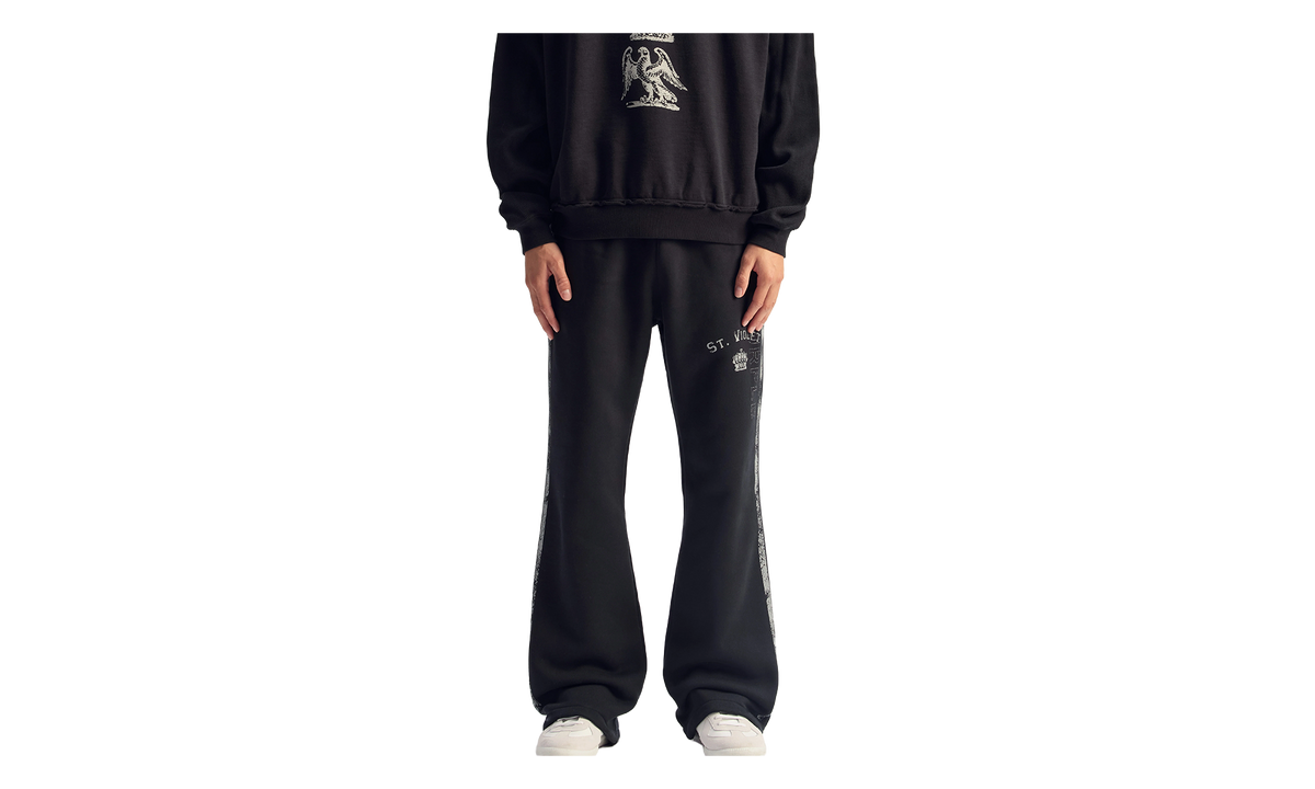 St. Violet Stripe Flare Sweatpants "Black" M4216 HWBP426