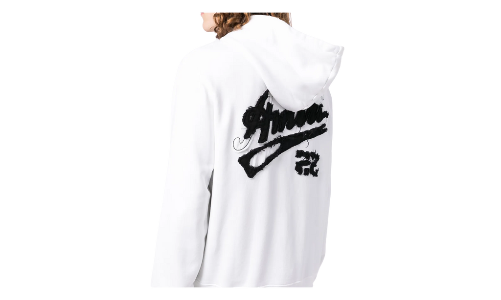 22 Distressed Logo Hoodie "White / Black" SS23MJG007 100
