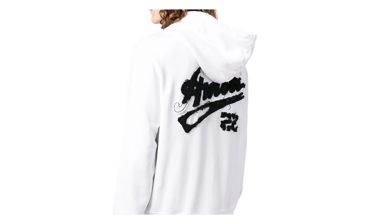 22 Distressed Logo Hoodie "White / Black" SS23MJG007 100