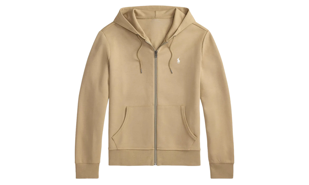 Long-Sleeve Double Knit Tech Full-Zip Hoodie "Surrey Tan" 710881517094