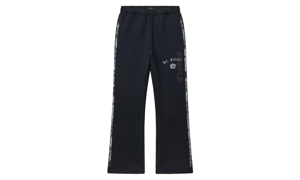 St. Violet Stripe Flare Sweatpants "Black" M4216 HWBP426