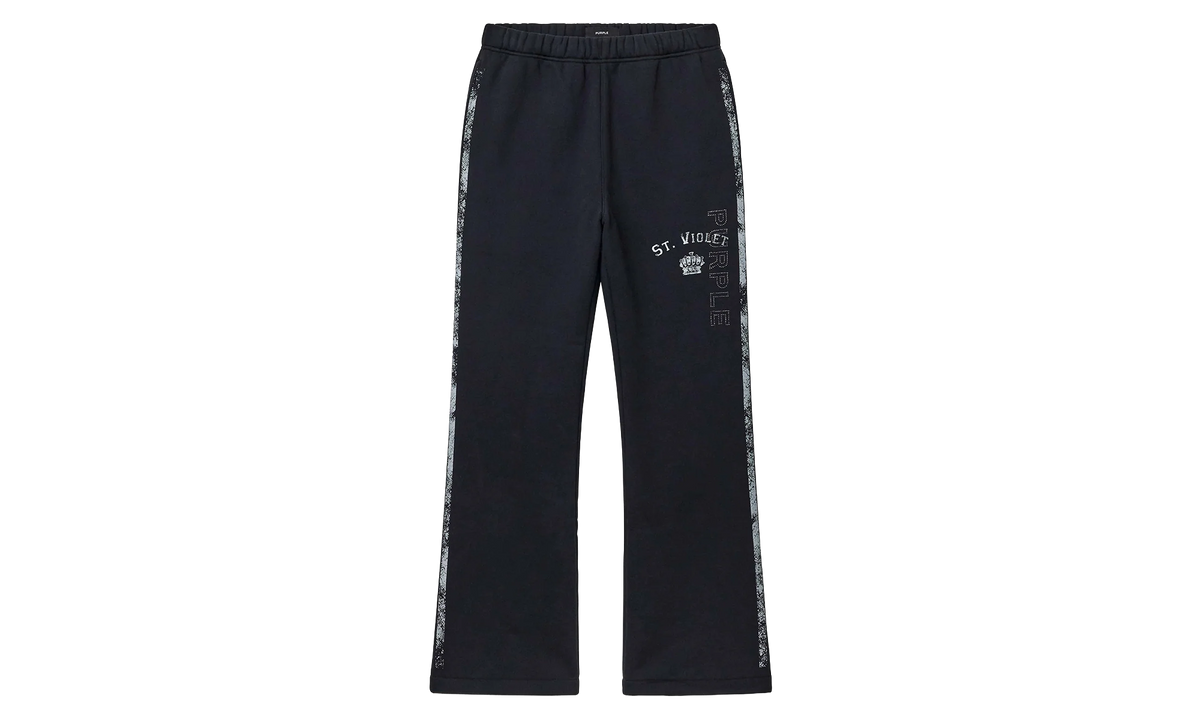 St. Violet Stripe Flare Sweatpants "Black" M4216 HWBP426
