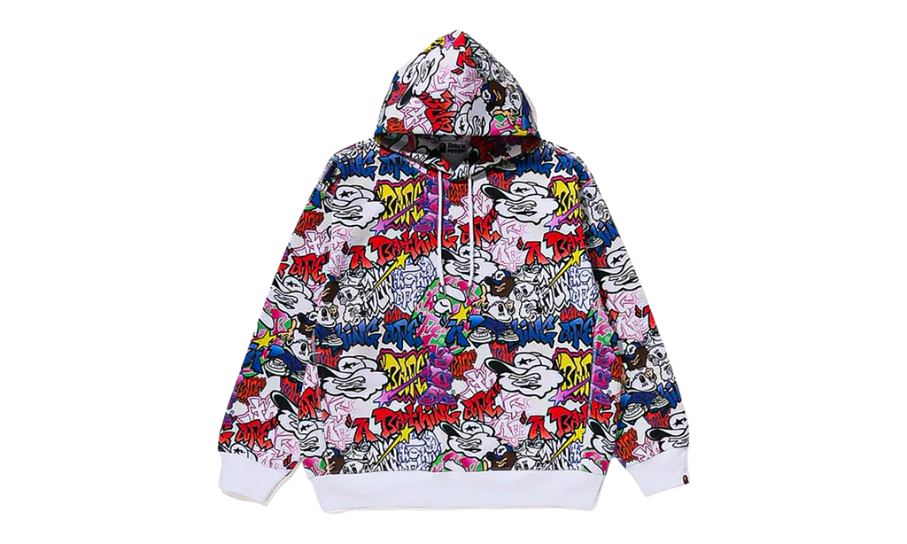 Graffiti Pattern Pullover Hoodie "Multicolor" 067YLRTF
