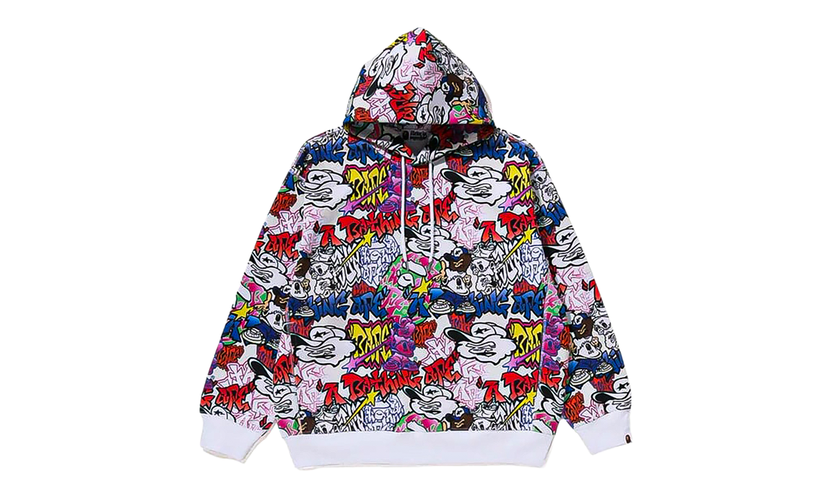 Graffiti Pattern Pullover Hoodie "Multicolor" 067YLRTF