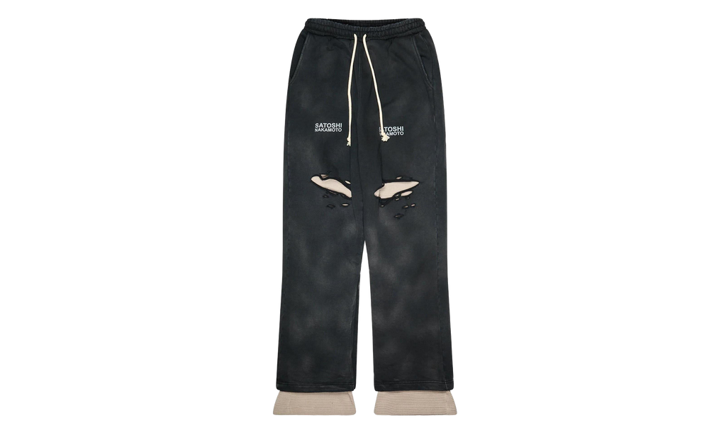 Holy Ghost Layered Thermal Sweatpants "Black" SAT019