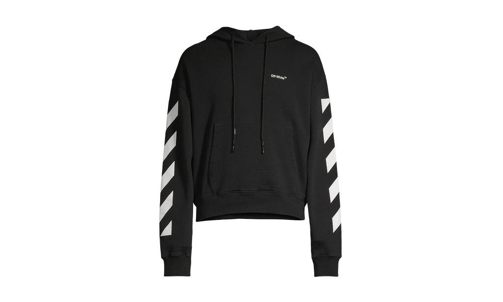 Diagonal Oversized Hoodie "Black / White" A23OHBAO