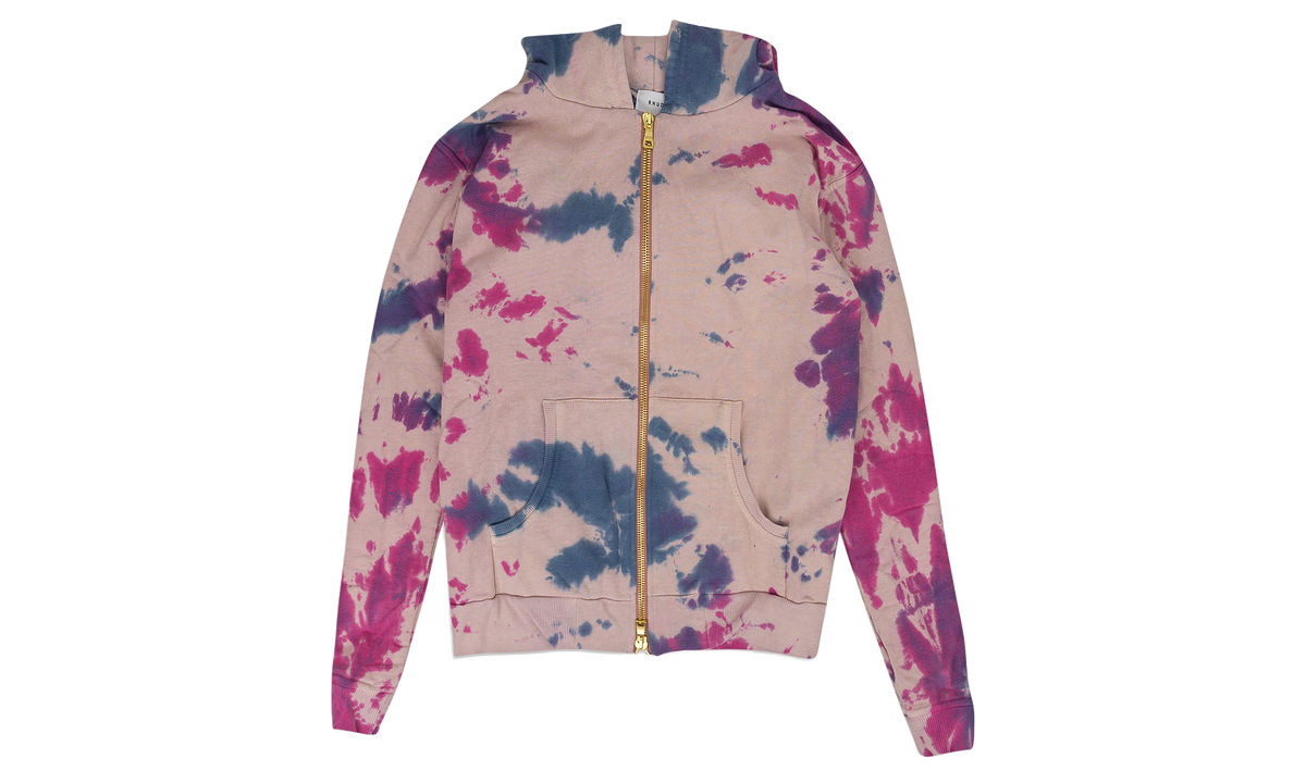 Peach Tie Dye Zip-Up Hoodie "Pink" 00537 10004RPTDZU GREY