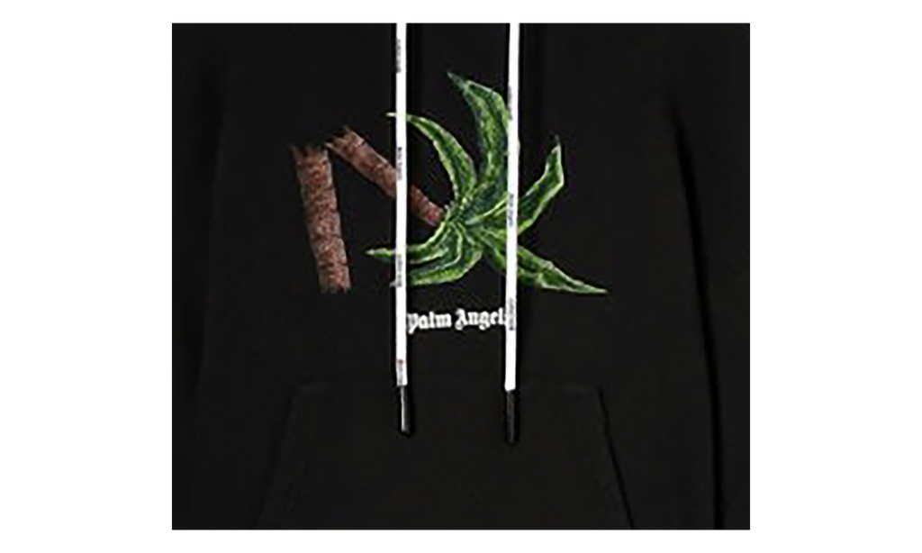 Cotton Palm Tree Hoodie "Black" PMBB058S22FLE0171055