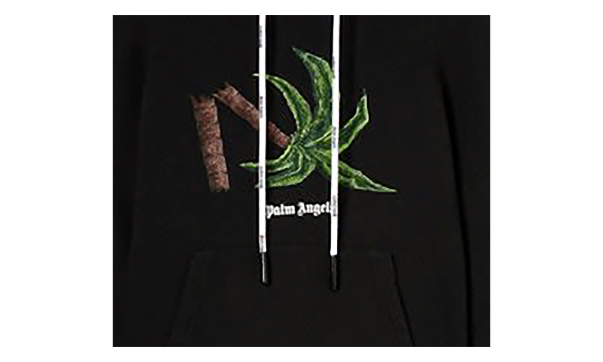 Cotton Palm Tree Hoodie "Black" PMBB058S22FLE0171055