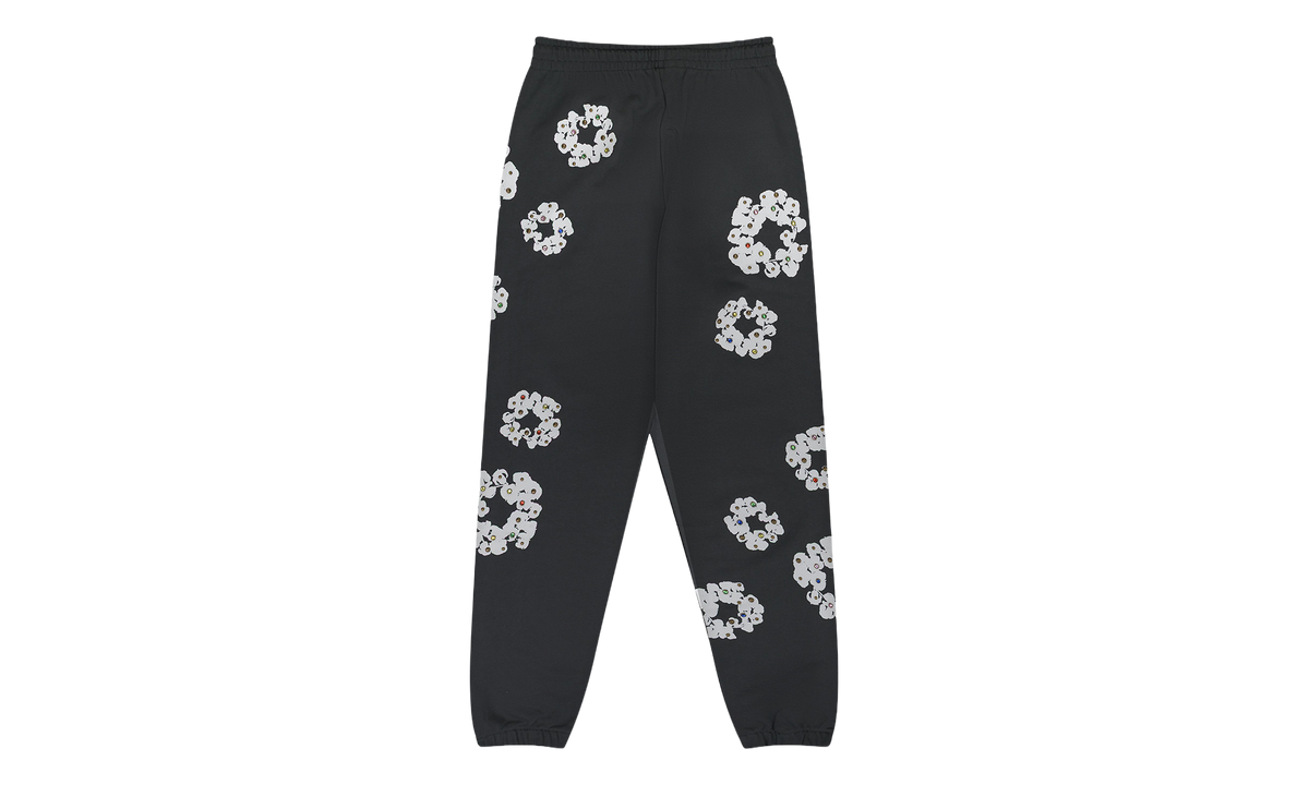 Rhinestone Cotton Wreath Sweatpants "Vintage Black" DT676