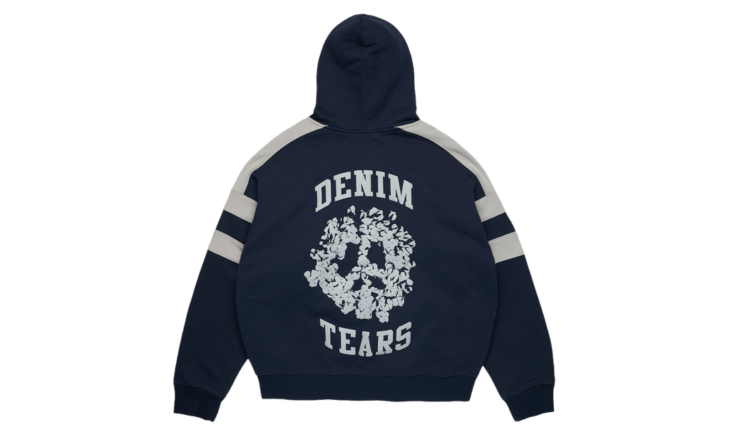 Denim U Paneled Zip Hoodie "Navy" DT901