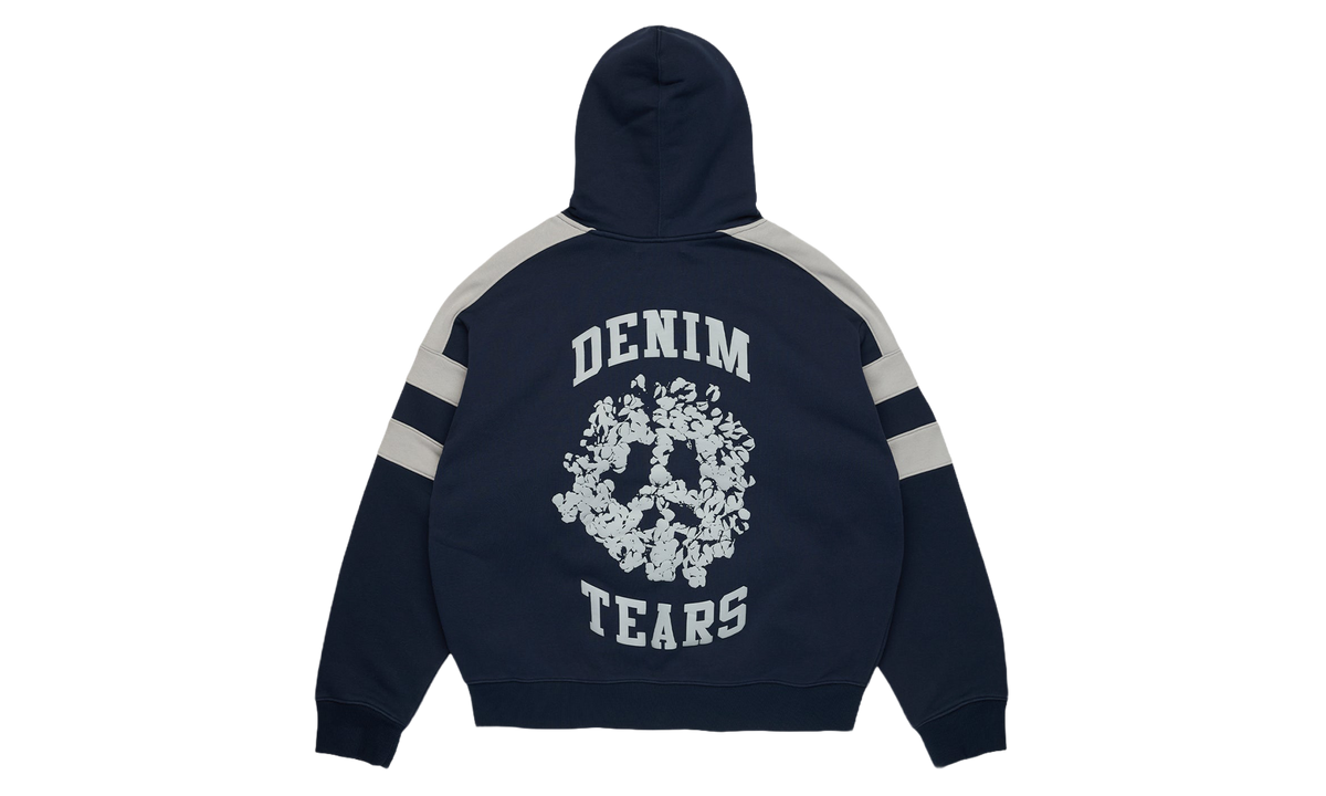 Denim U Paneled Zip Hoodie "Navy" DT901