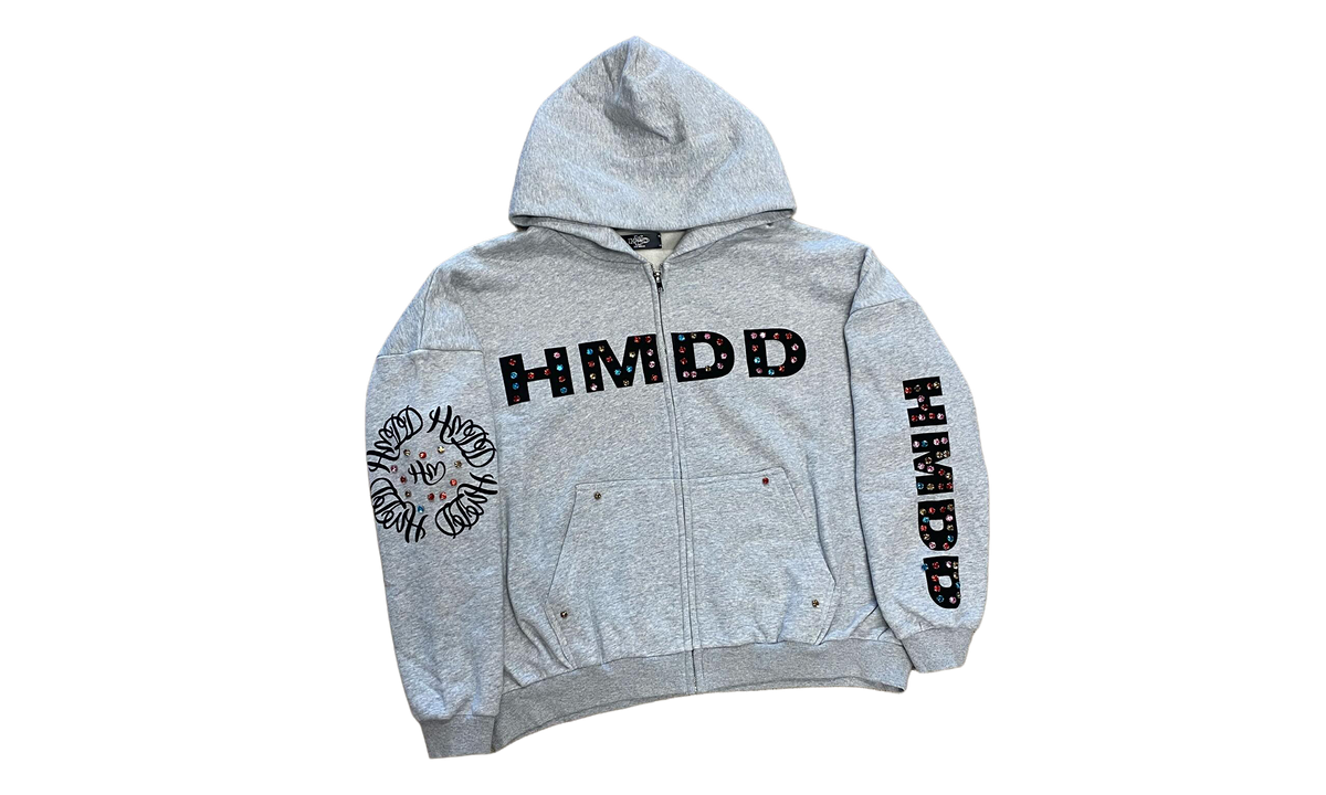 Crystal Studded Zip-Up Hoodie "Grey" HMDD001