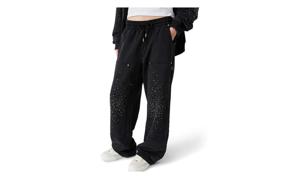 La Prémonition Crystal Embellished Sweatpants "Black" MS25 JTR 245 01 CRYSTAL