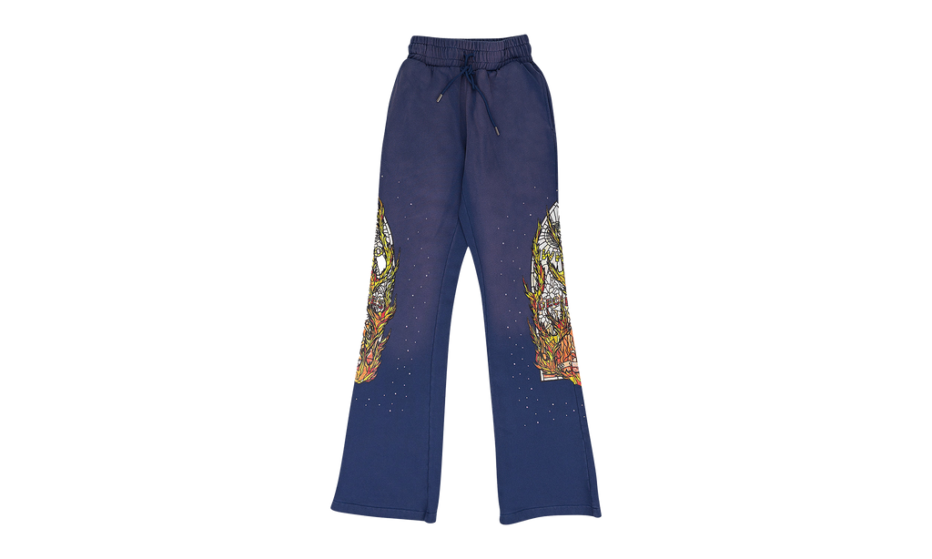 FLAME GLASS SWEATPANTS "INDIGO" 1120020010SW