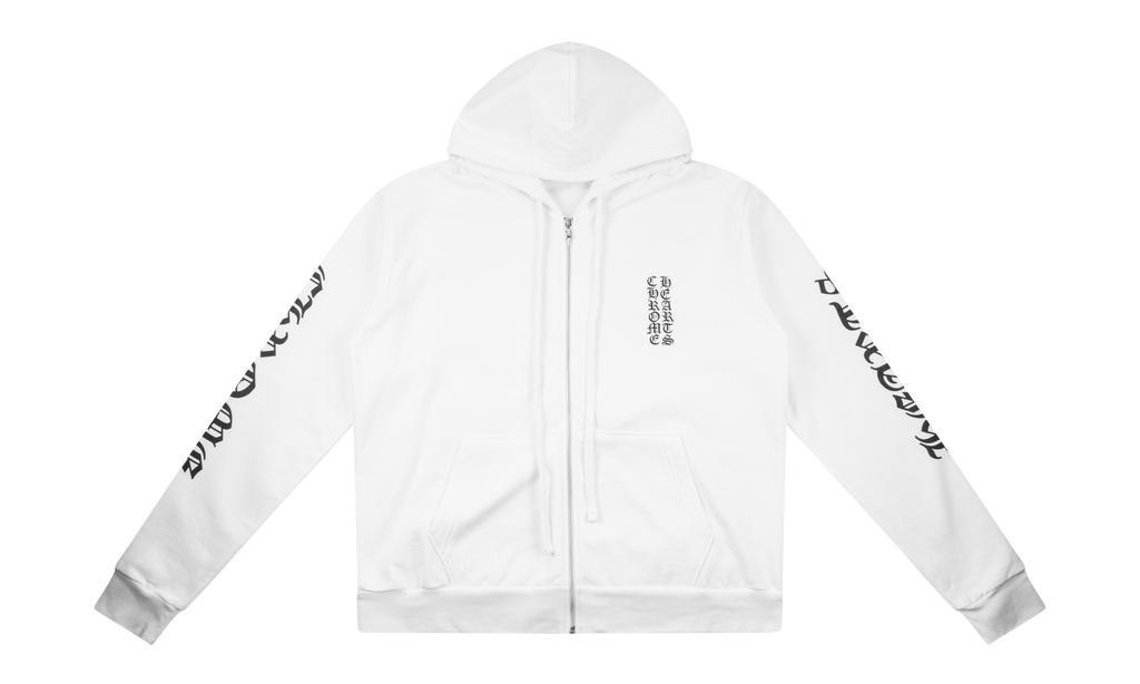 Vertical Logo FU Hood Zip Up Hoodie "White" CHRM0358