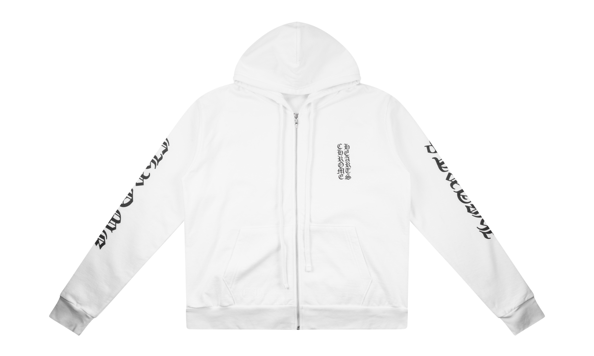 Vertical Logo FU Hood Zip Up Hoodie "White" CHRM0358
