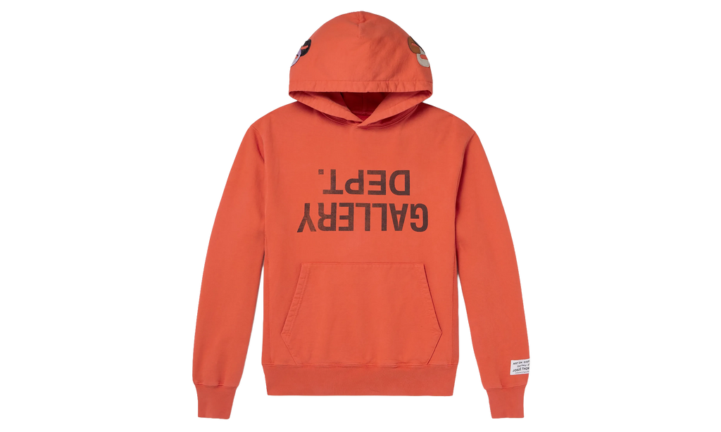 Logo Print Appliquéd Cotton Jersey Hoodie "Orange" GD396