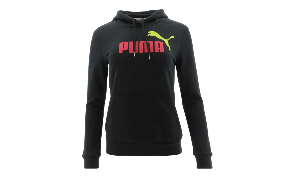 Essentials Logo Fleece Hoodie WMNS "Puma Black Red Yellow" 846860 51