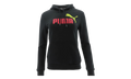 Essentials Logo Fleece Hoodie WMNS "Puma Black Red Yellow" 846860 51