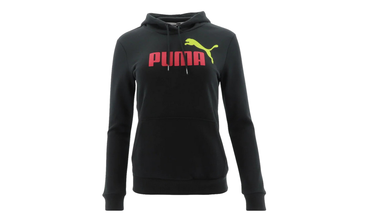 Essentials Logo Fleece Hoodie WMNS "Puma Black Red Yellow" 846860 51