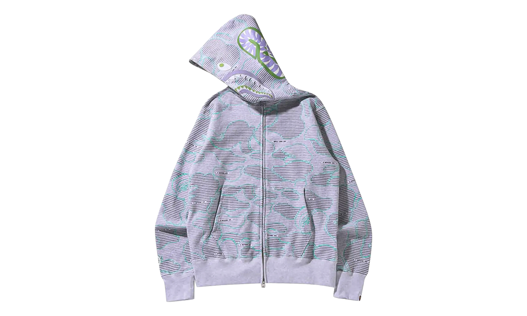 Text Code Camo Shark Full Zip Hoodie "Grey" 1I30 115 013 GREY
