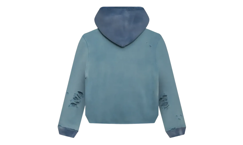 Distressed V-Cut Hoodie "Blue/Light Blue" SAT072