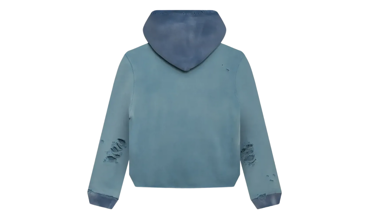 Distressed V-Cut Hoodie "Blue/Light Blue" SAT072