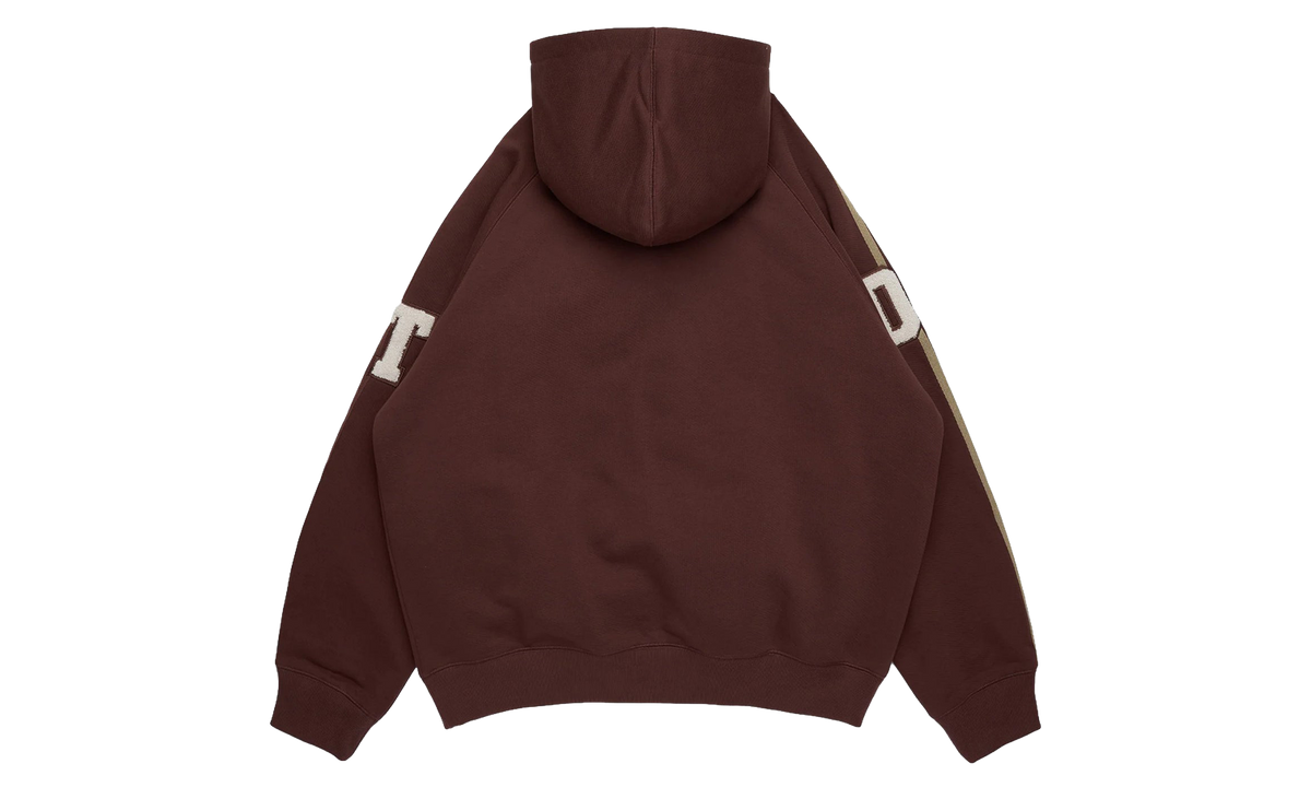 Chenille Patch Zip Hoodie "Brown" DT915