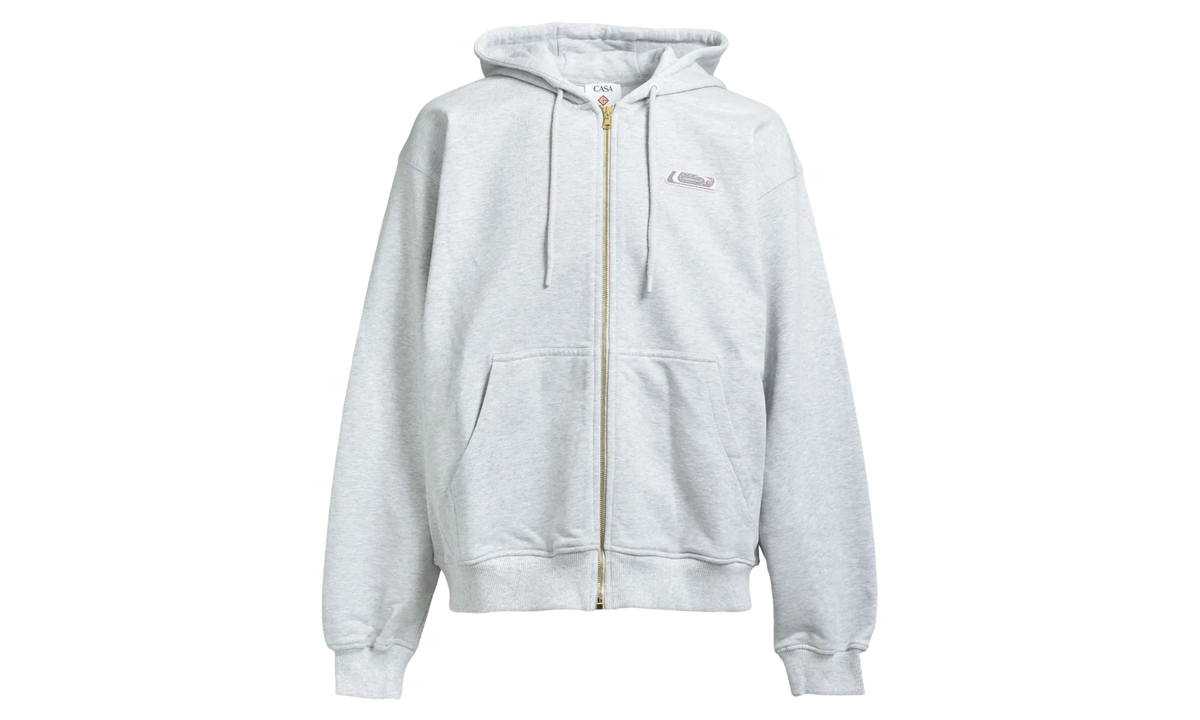 Embroidered Logo Zip Up Hoodie "Grey" M-AW25-JTP-408-01