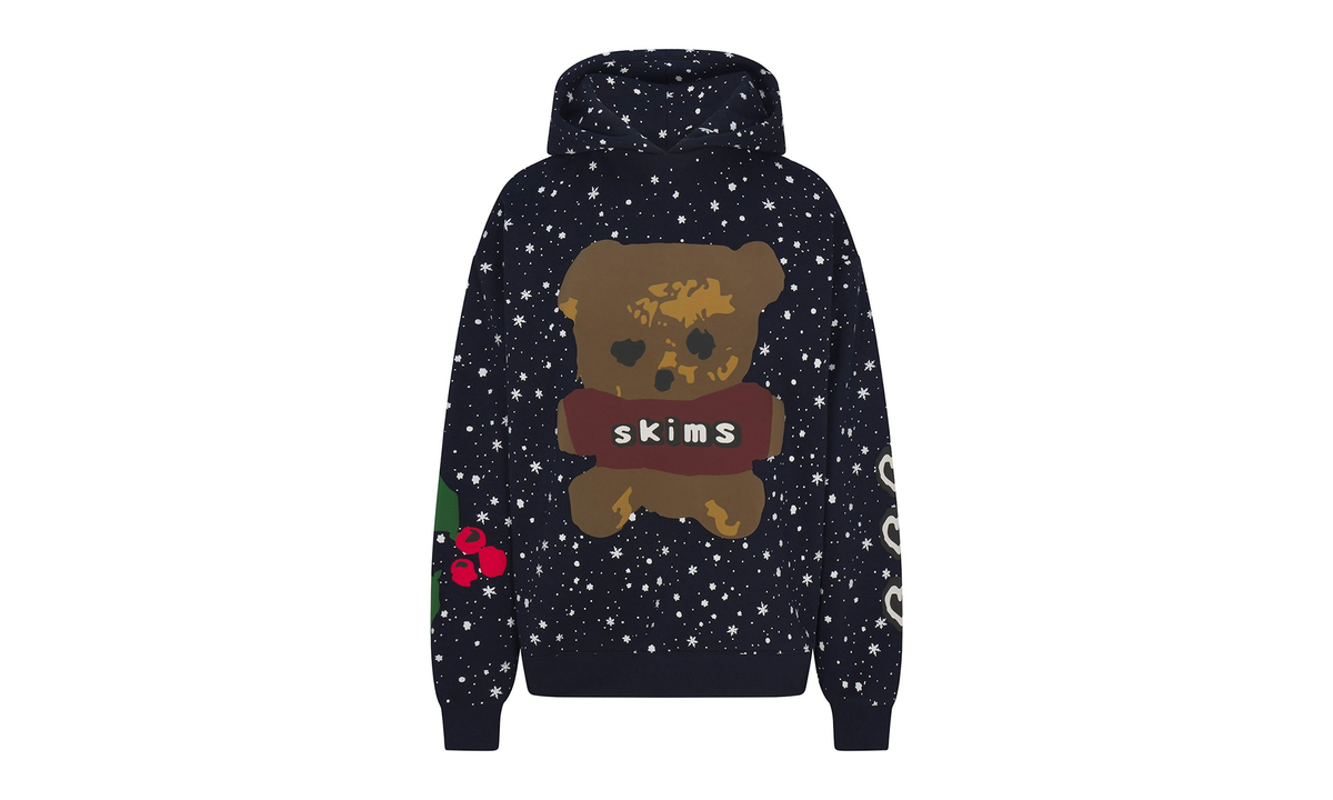 COTTON FLEECE OVERSIZED HOODIE "Cactus Plant Flea Market - Navy Dove Snow Print" SKM029