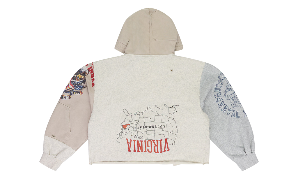 Upside Down Zip Hoodie "Ivory" PI00019