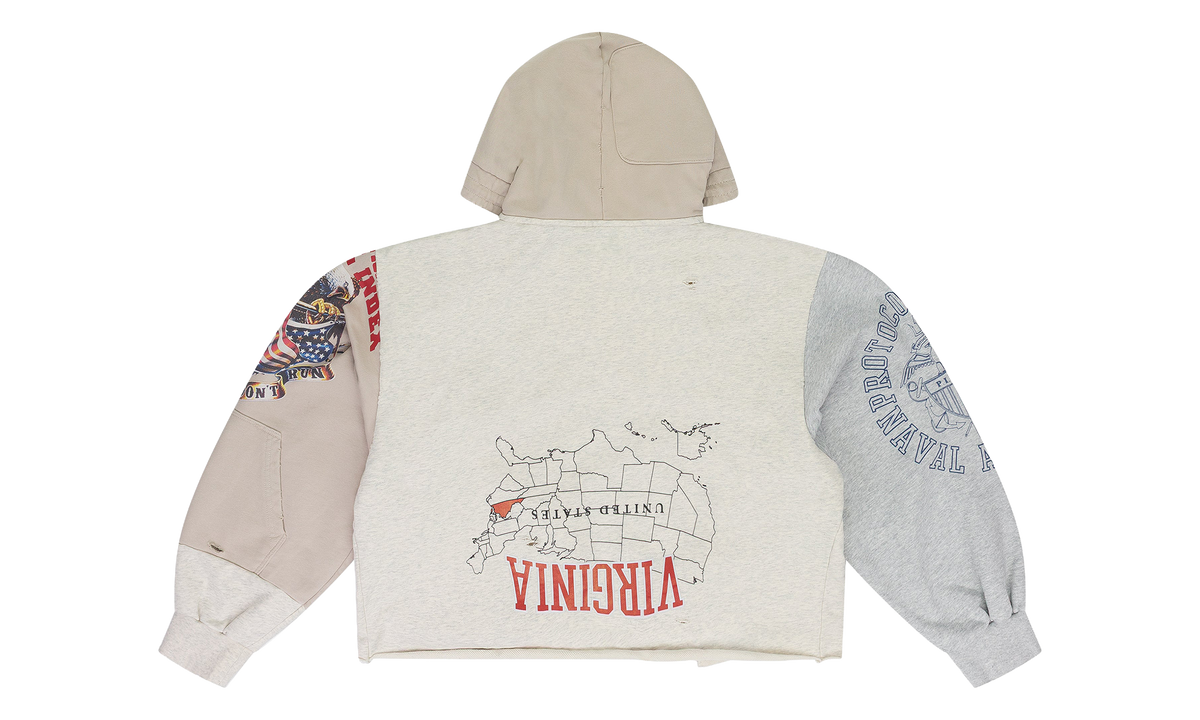 Upside Down Zip Hoodie "Ivory" PI00019