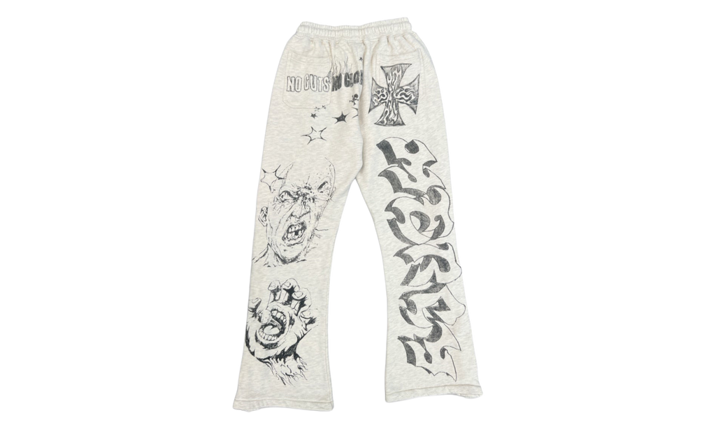 Graffiti Mirror Face Sweatpants "Grey" HSR382