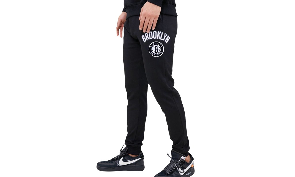NBA Brooklyn Nets Stacked Logo Sweatpants "Black" BBN452602 BLK