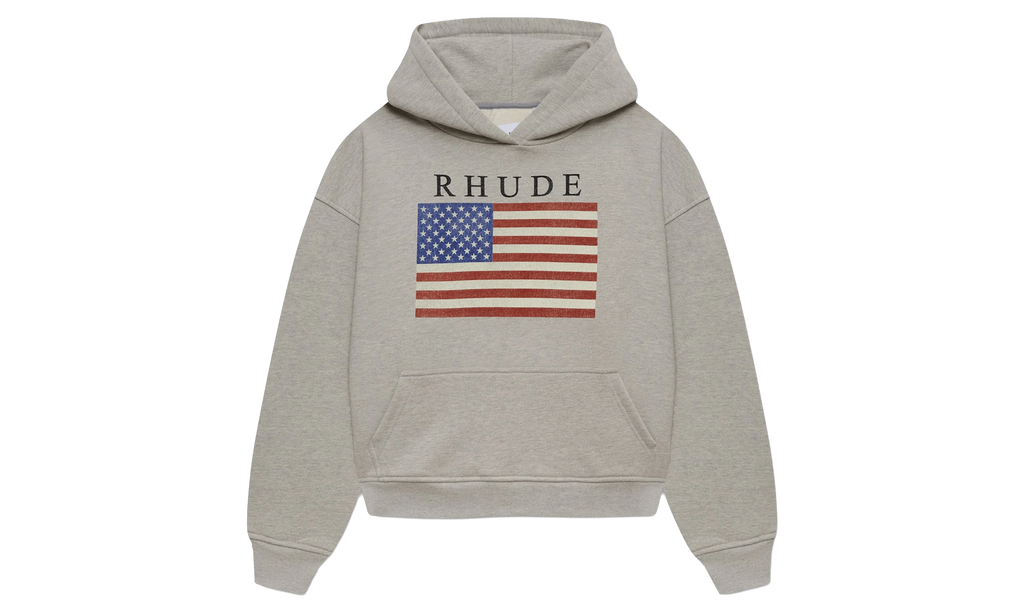 USA Flag Hoodie "Heather Grey / Black" RHPS26HO01103