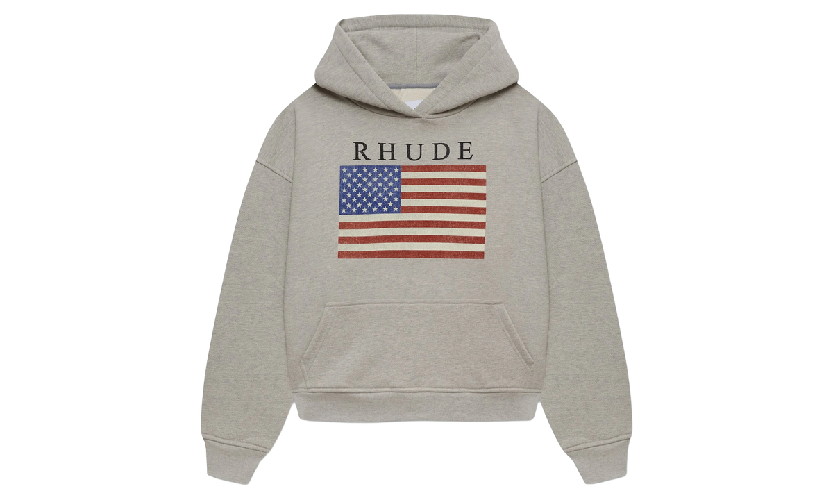 USA Flag Hoodie "Heather Grey / Black" RHPS26HO01103