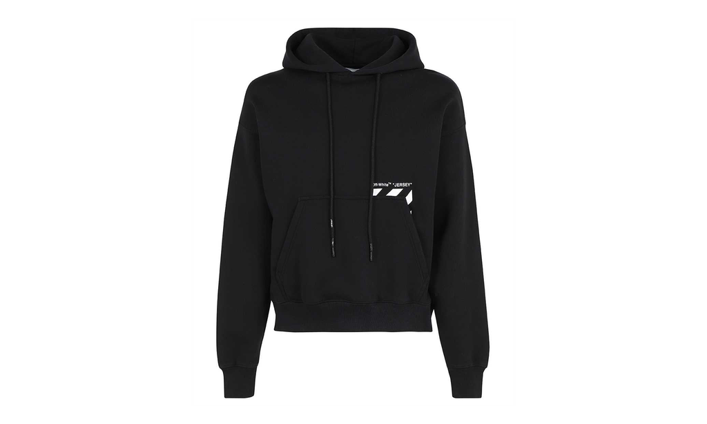 Diagonal Pocket Skate Hoodie "Black / White" QYMSP8QC