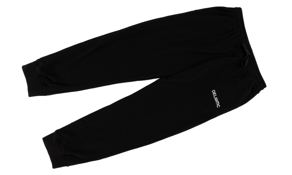 Logo Velour-Lined Sweatpants "Black Burrr Sweatpants" DELA004