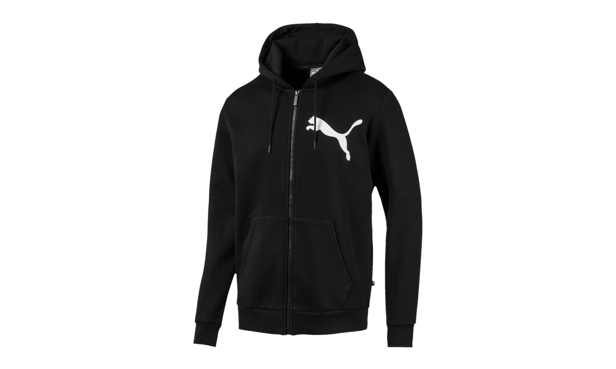 BIG LOGO FULL ZIP FLEECE HOODIE "Puma Black" 580567 01