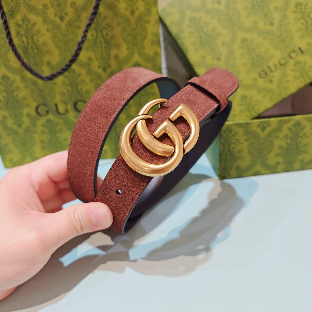 GG Marmont Belt 3cm Suede Leather GHW 212490
