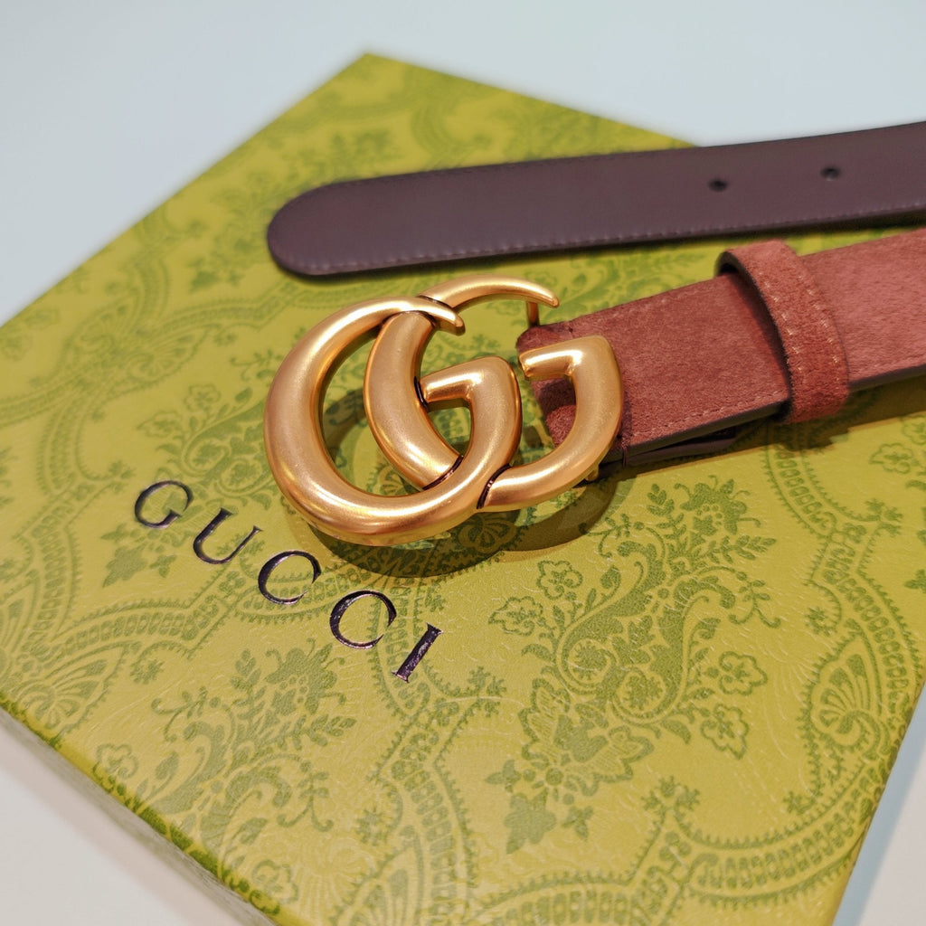 GG Marmont Belt 3cm Suede Leather GHW 212490