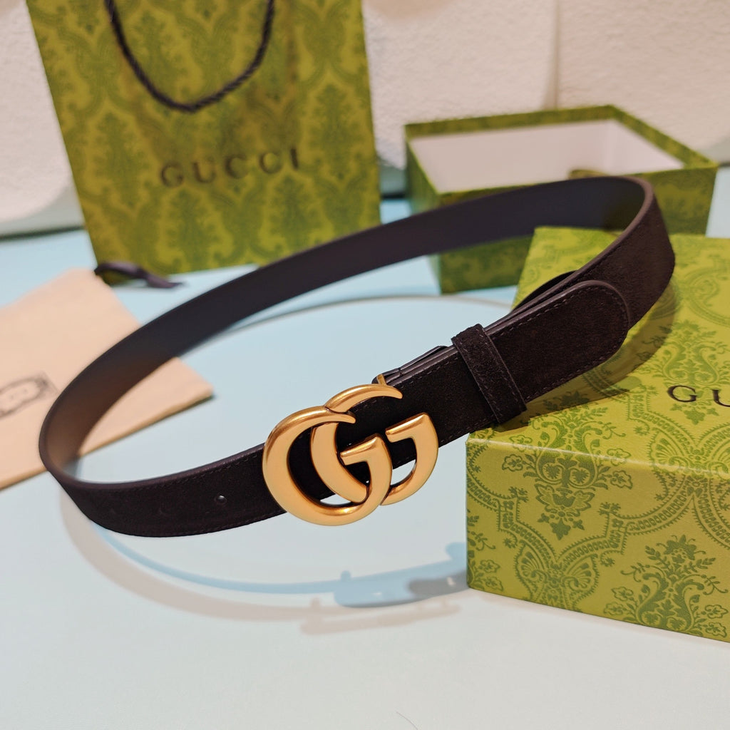 GG Marmont Belt 3cm Suede Leather GHW 212490