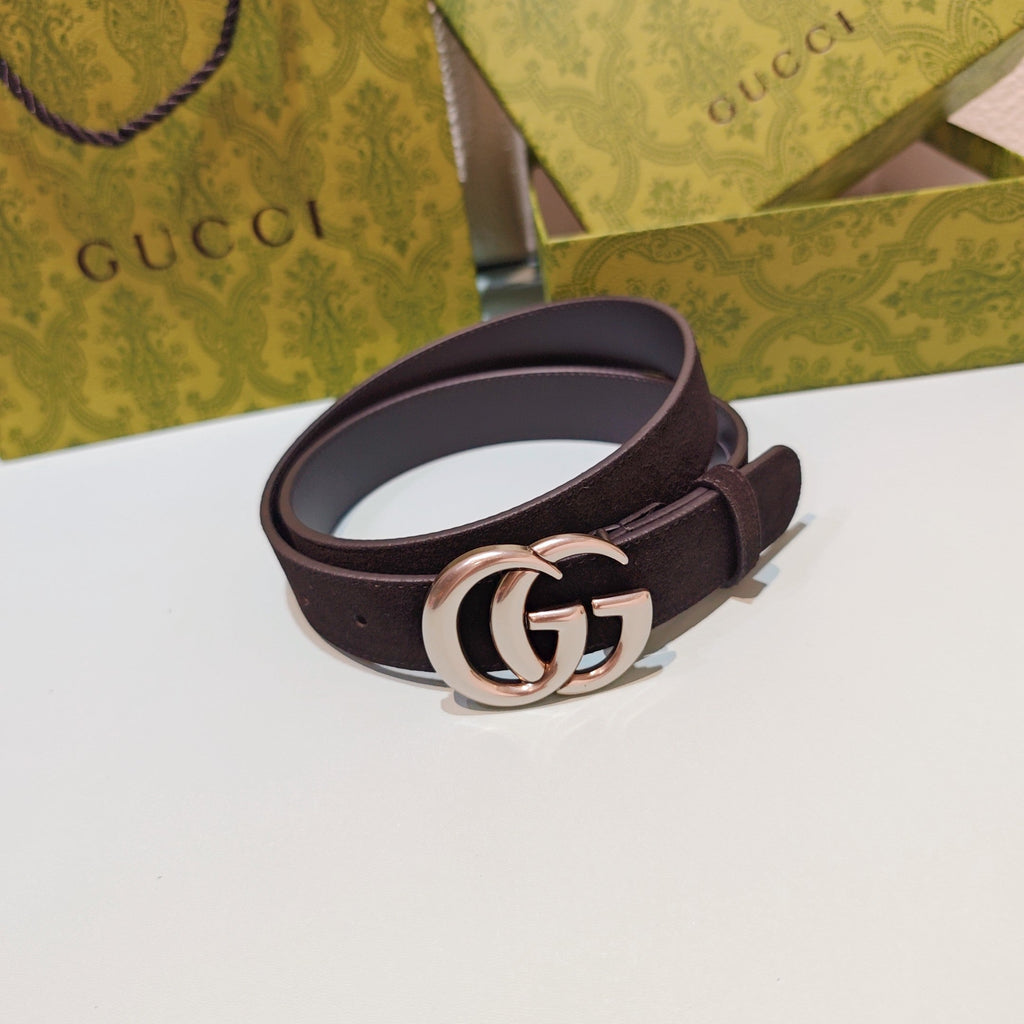 GG Marmont Belt 3cm Suede Leather SHW 212495