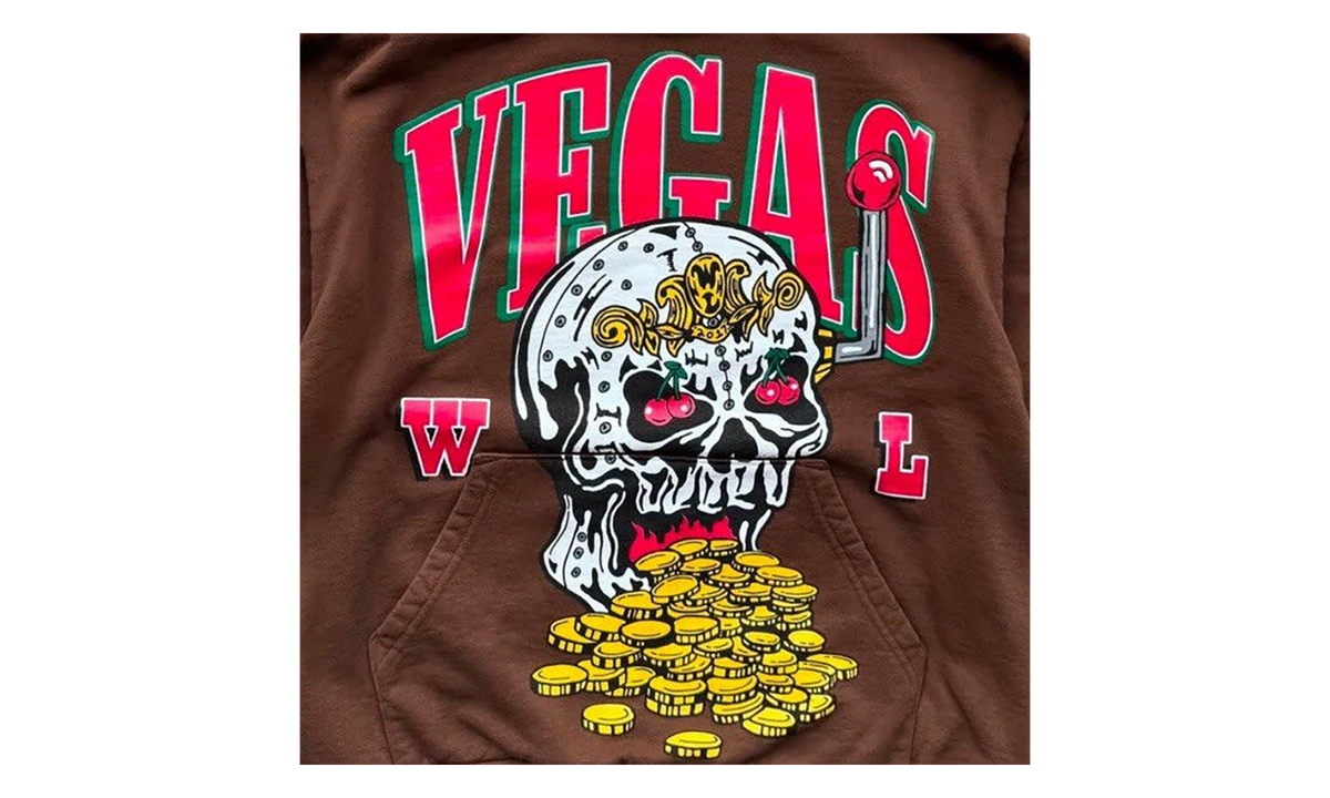 Skull Slot Vegas Pullover Hoodie "Brown" WL096