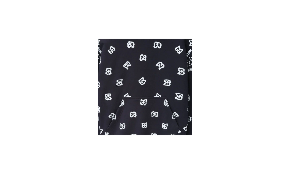 Bandana Print Hoodie "Black" RHPF24HO01856