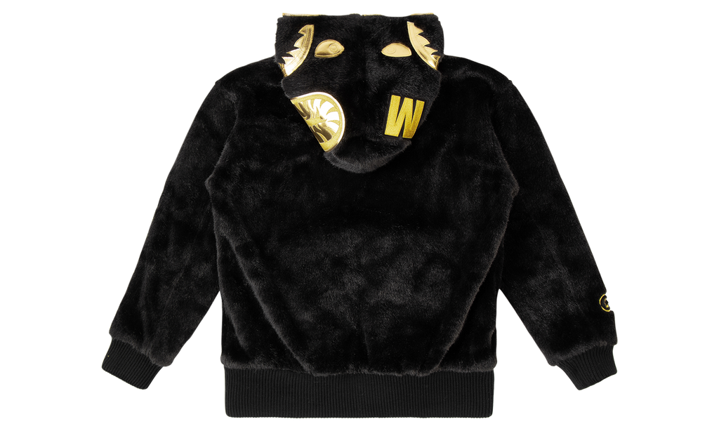 Fur Shark Hoodie Jacket M "Black Fur" 1E20141004 1