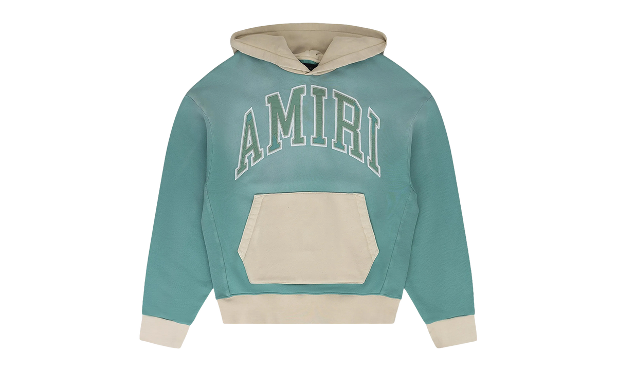 Embroidered Logo Hoodie "Faded Blue & White" AMJYHD1037 TEAL
